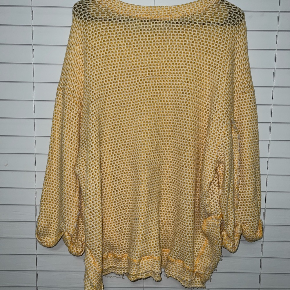 Umgee Yellow and White Knit Sweater - Picture 7 of 7